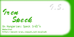 iren speck business card